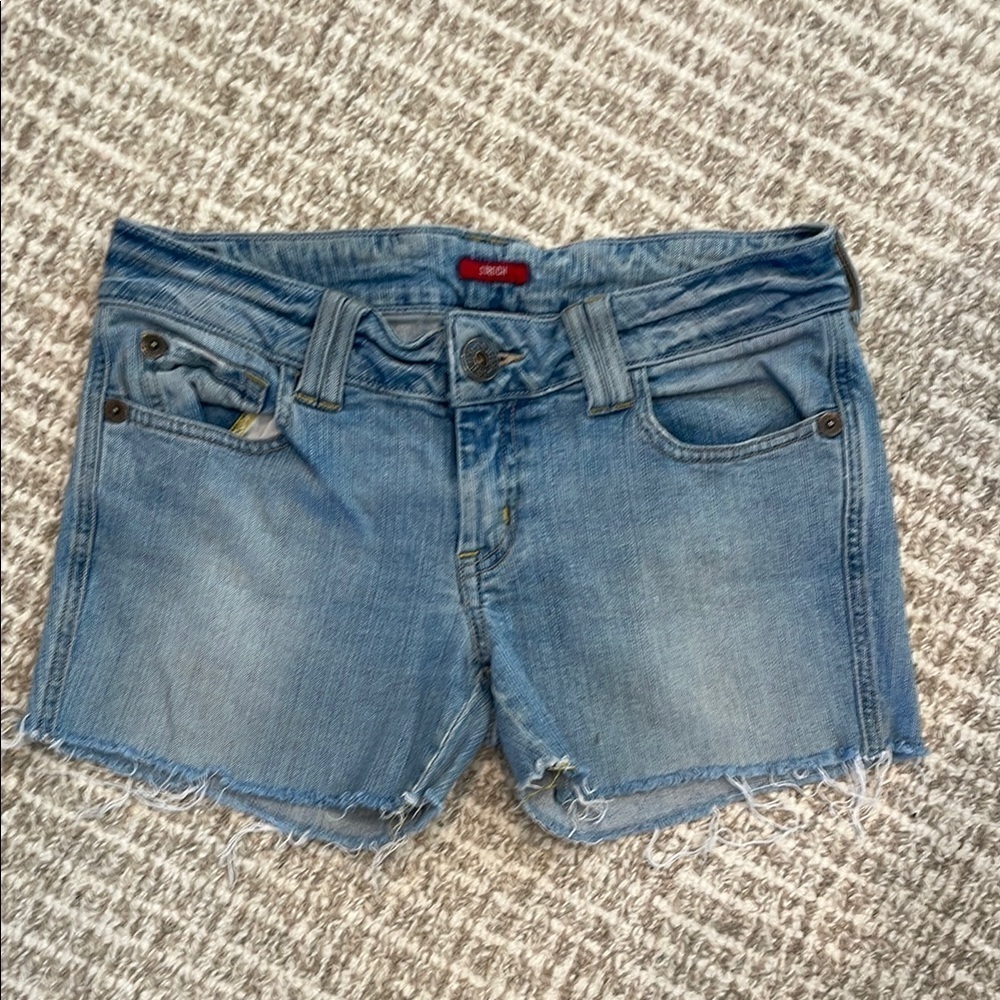 Guess Blue Jean Shorts Distressed Casual Style